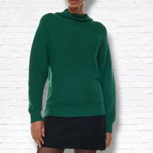 Aritzia Wilfred Montpellier Emerald Green Merino Wool Turtleneck Sweater Sz XXS